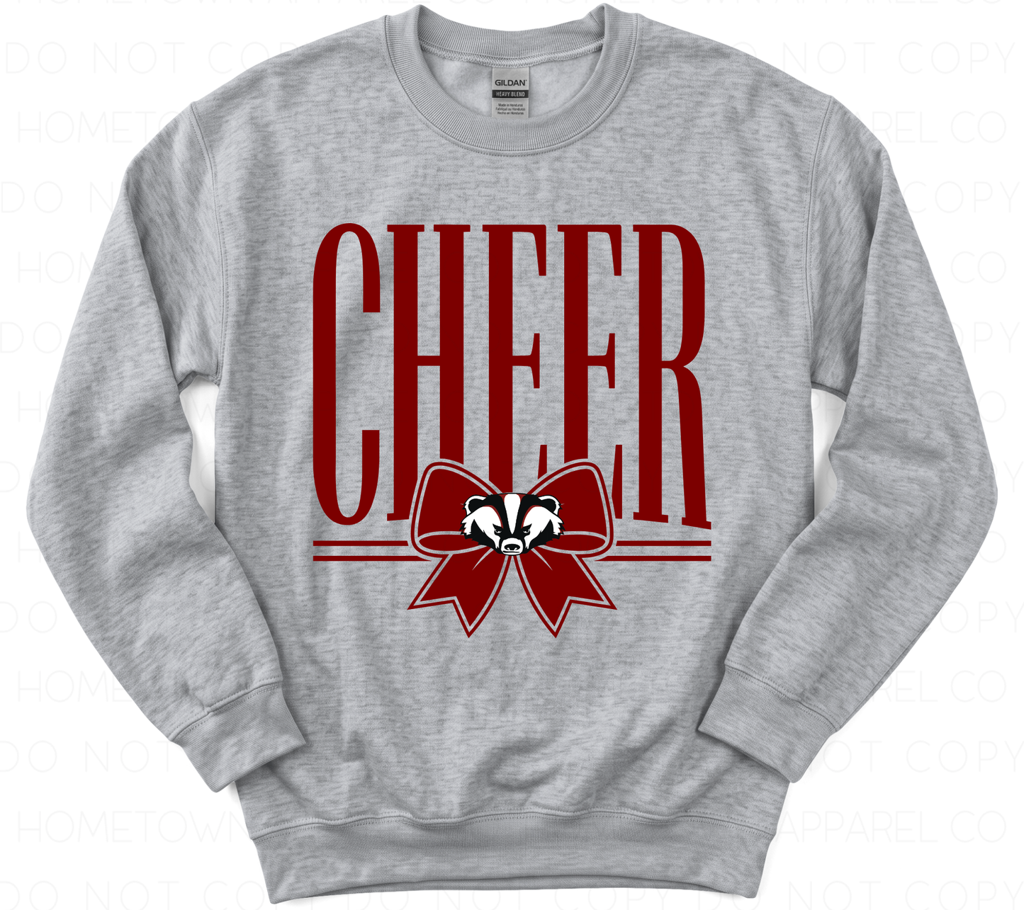 CHEER BOW WITH BADGER HEAD