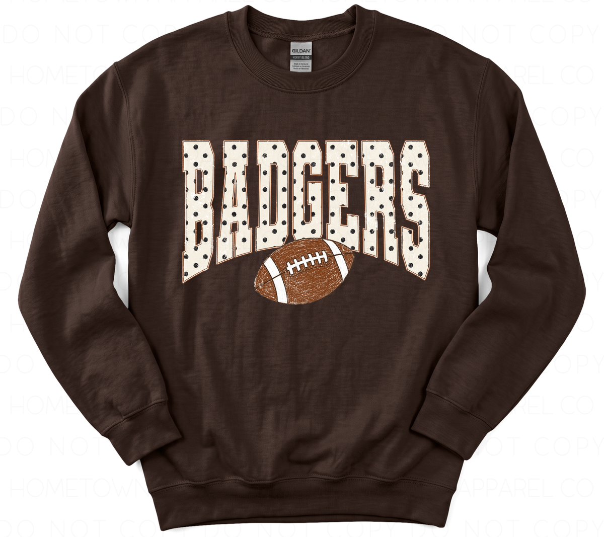 Badgers Polka Dot w/Football-Sweatshirt