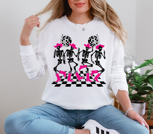 Pink Western Dancing Skeletons