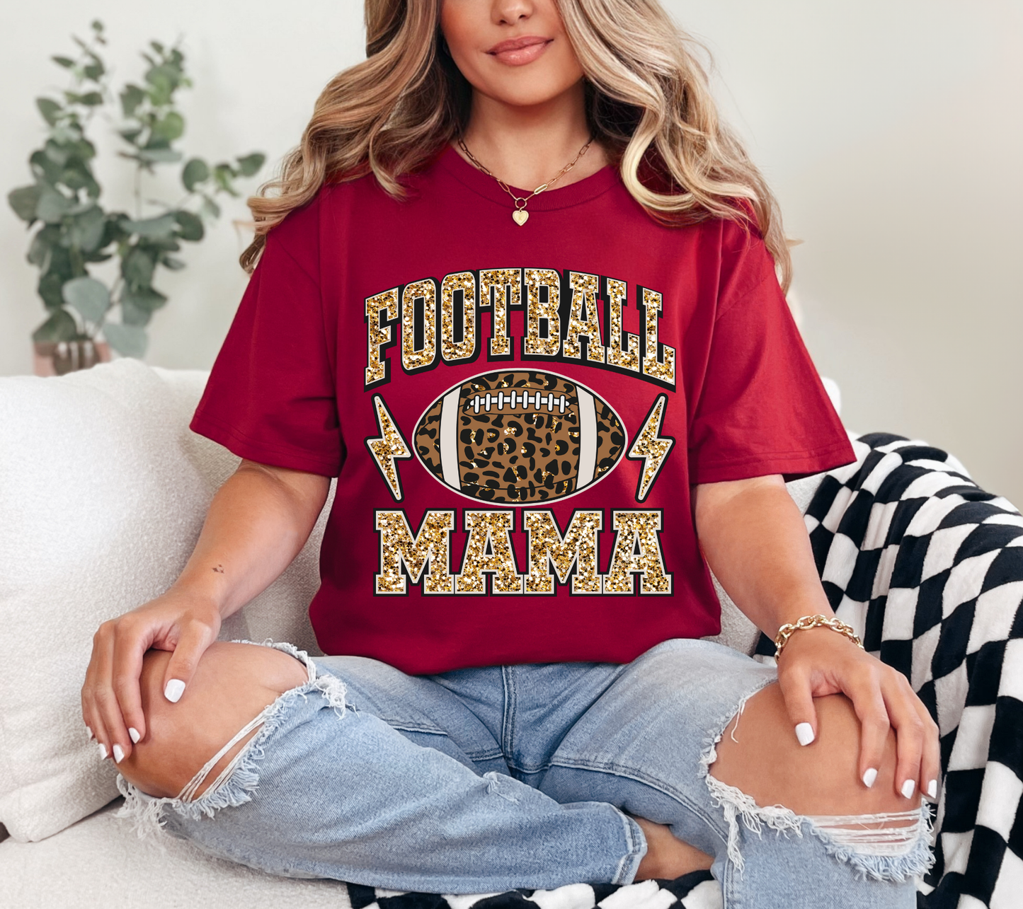 Gold Sequin Football Mama