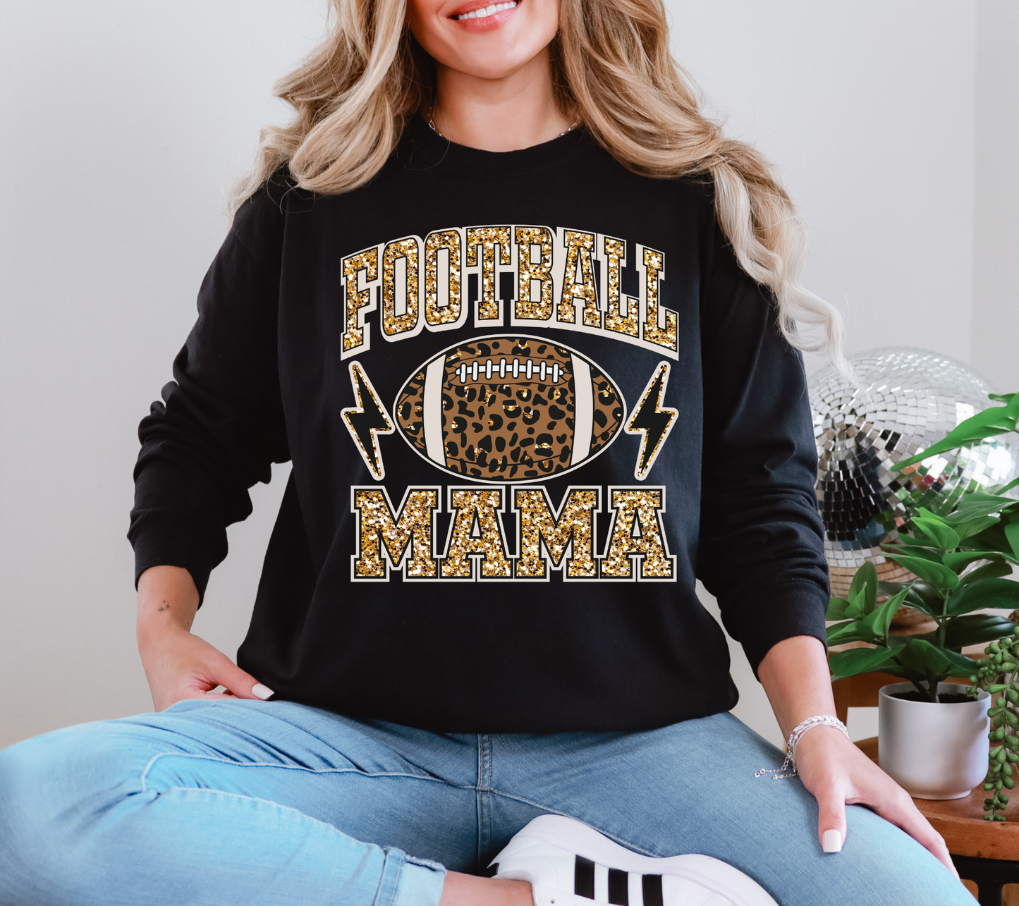 Gold Sequin Football Mama