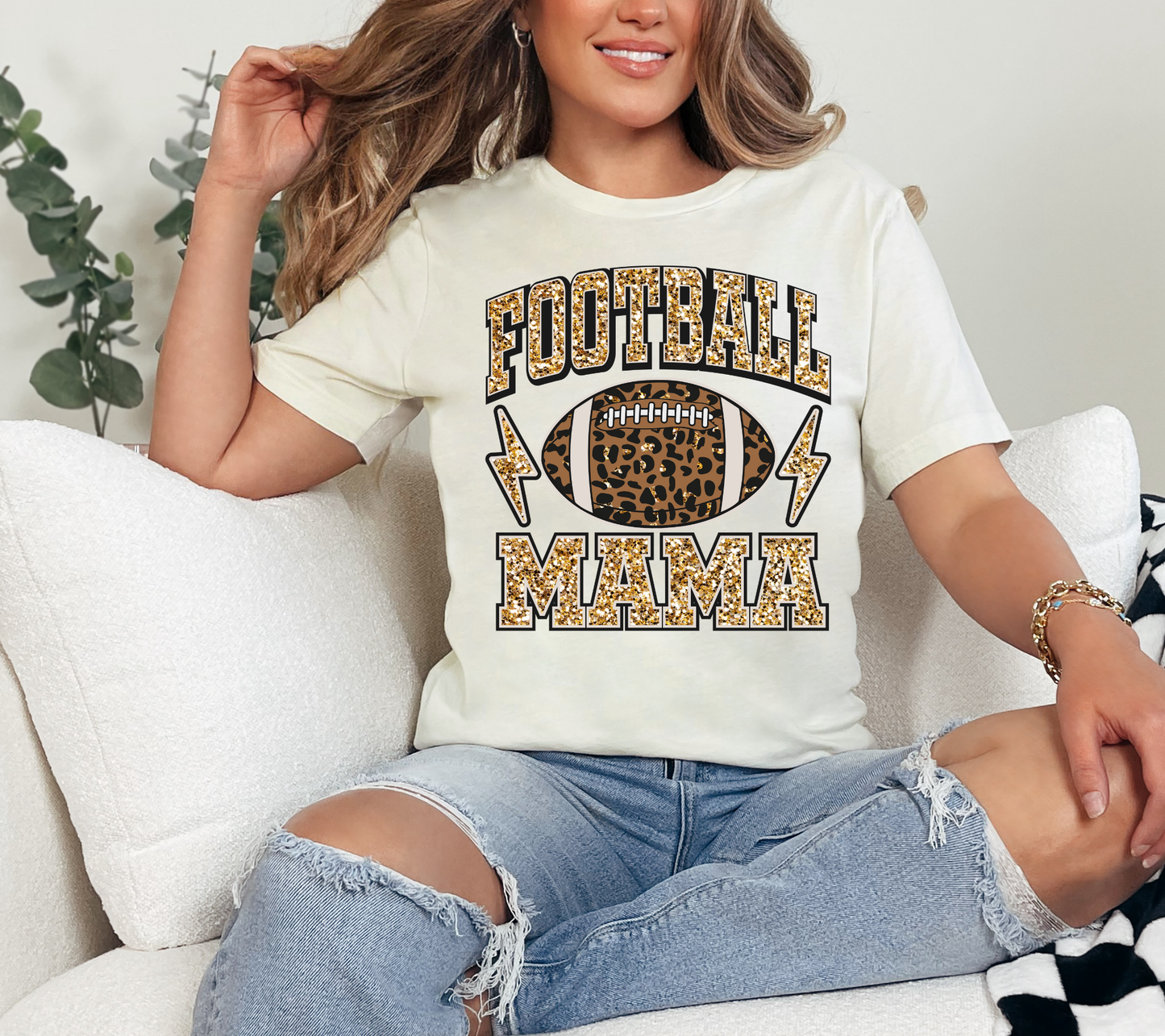 Gold Sequin Football Mama