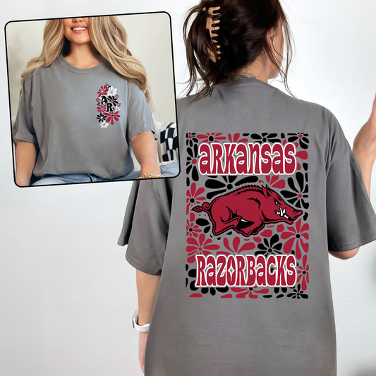 Floral Arkansas Razorbacks Tee