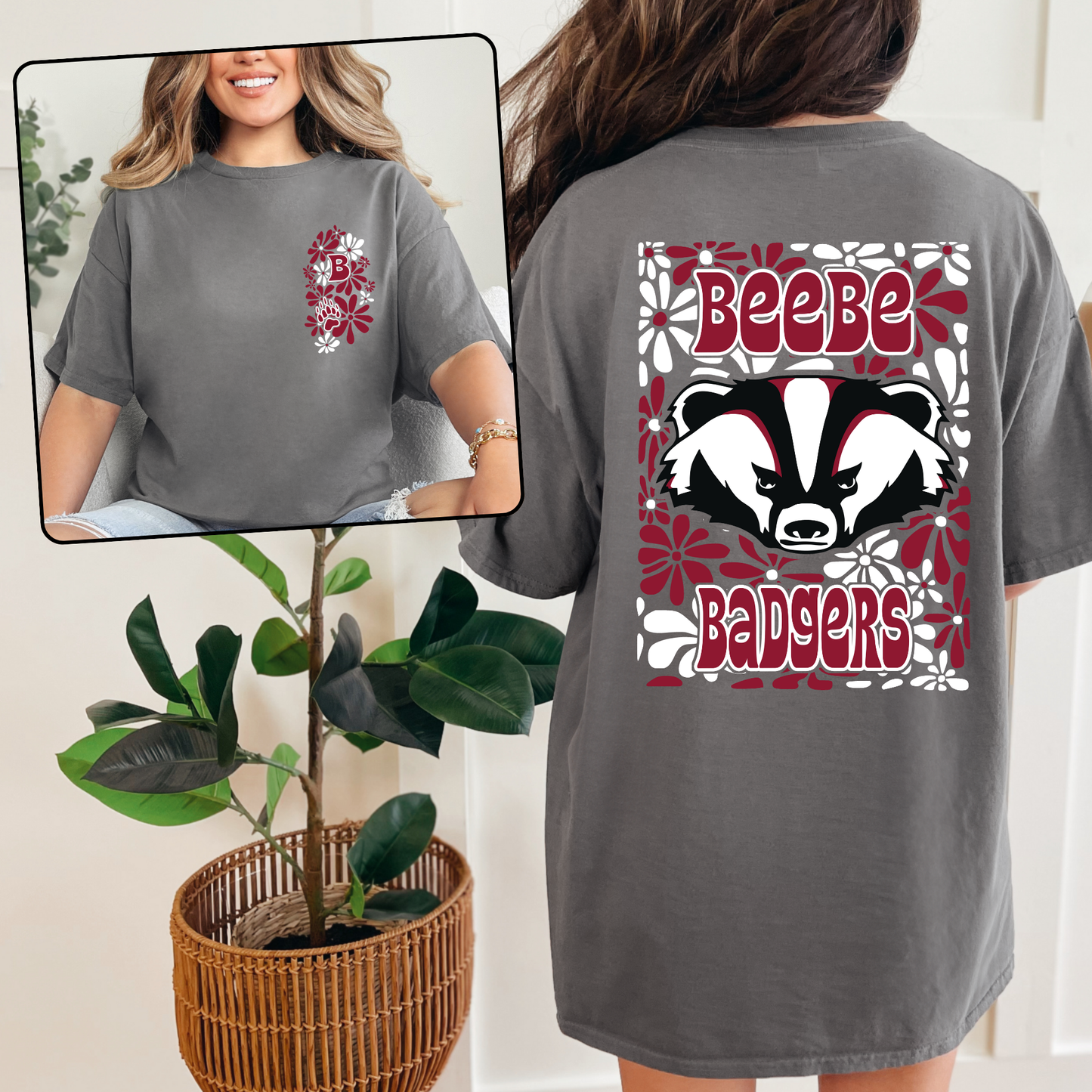 Floral Beebe Badgers Tee