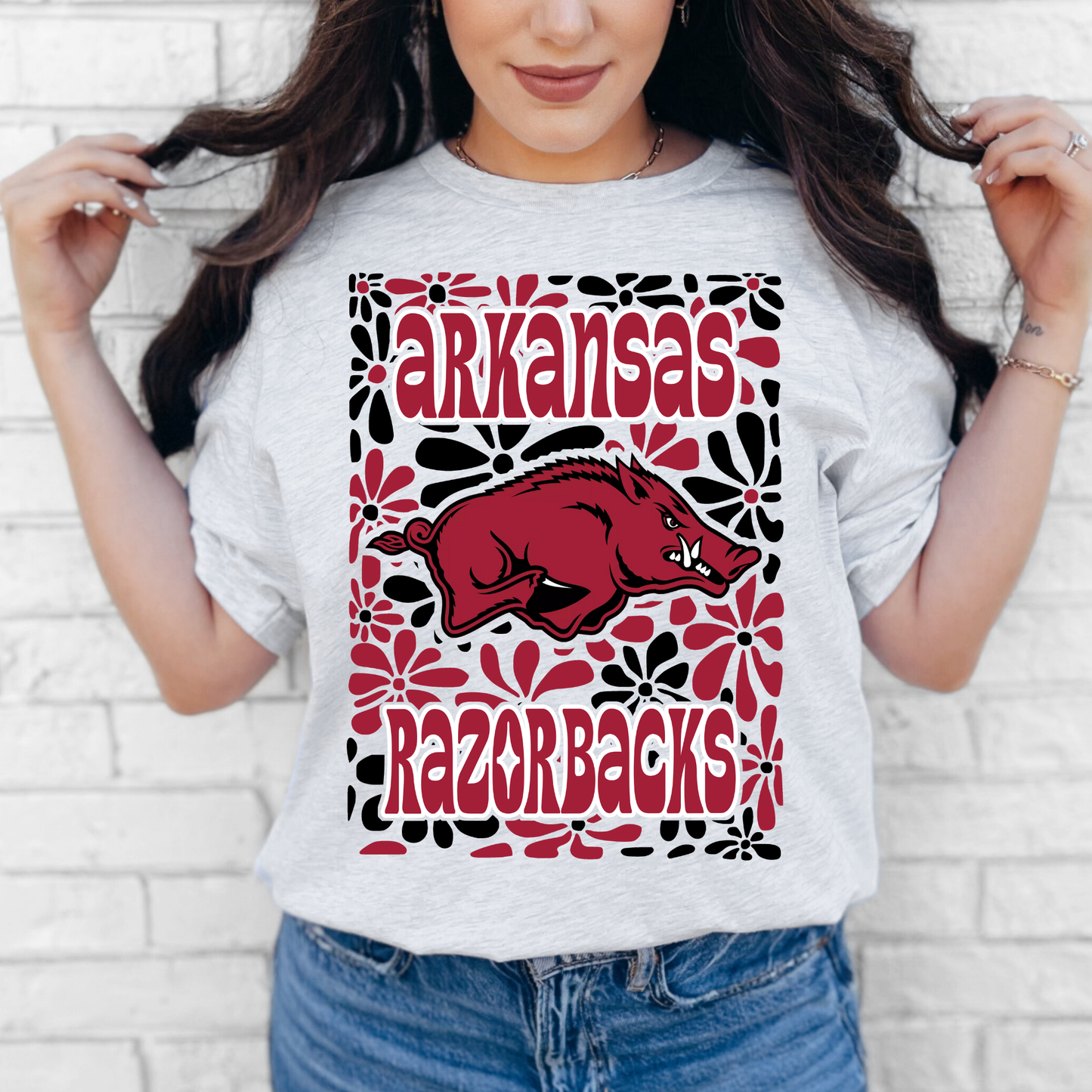 Floral Arkansas Razorbacks Tee