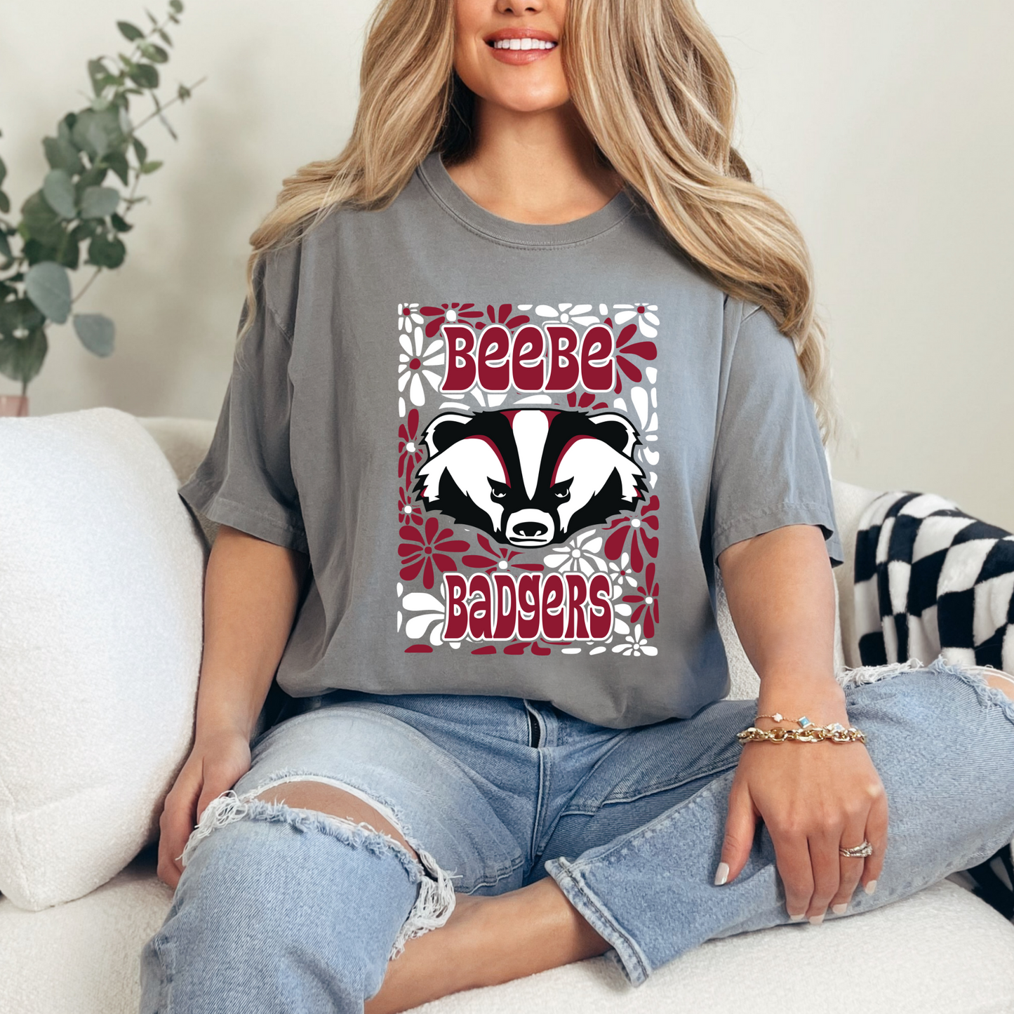 Floral Beebe Badgers Tee