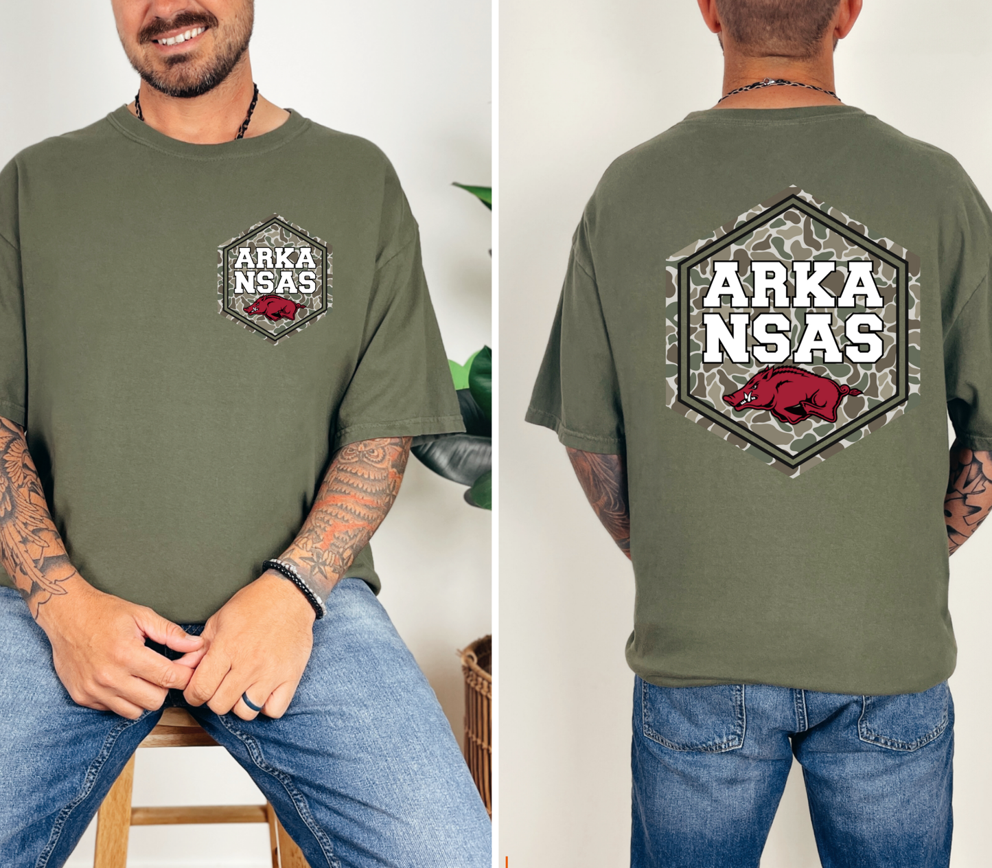 Camo Arkansas Patch Tee