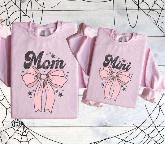 Mama and Mini Coquette Bow Pink Youth & Adult