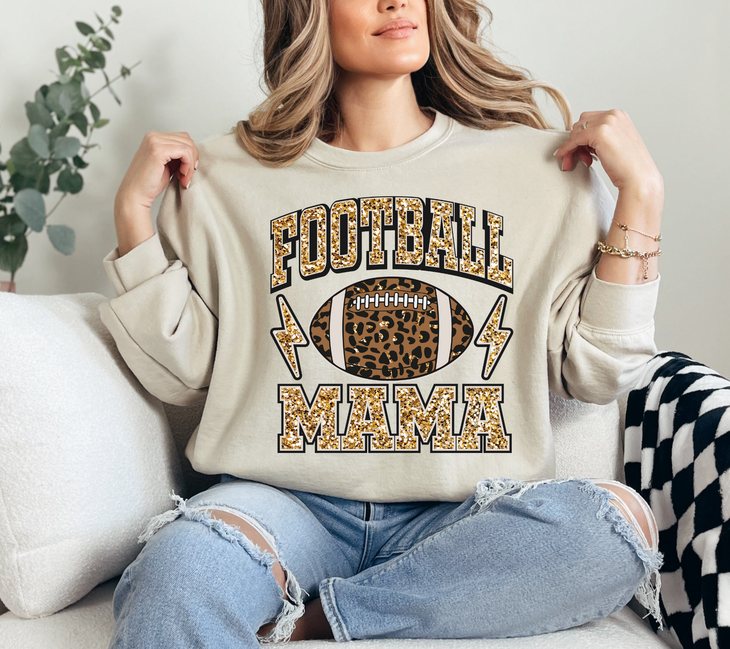 Gold Sequin Football Mama