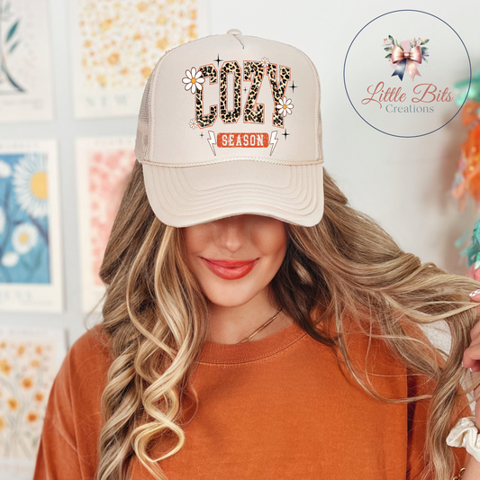 Cozy Season Leopard Trucker Hat