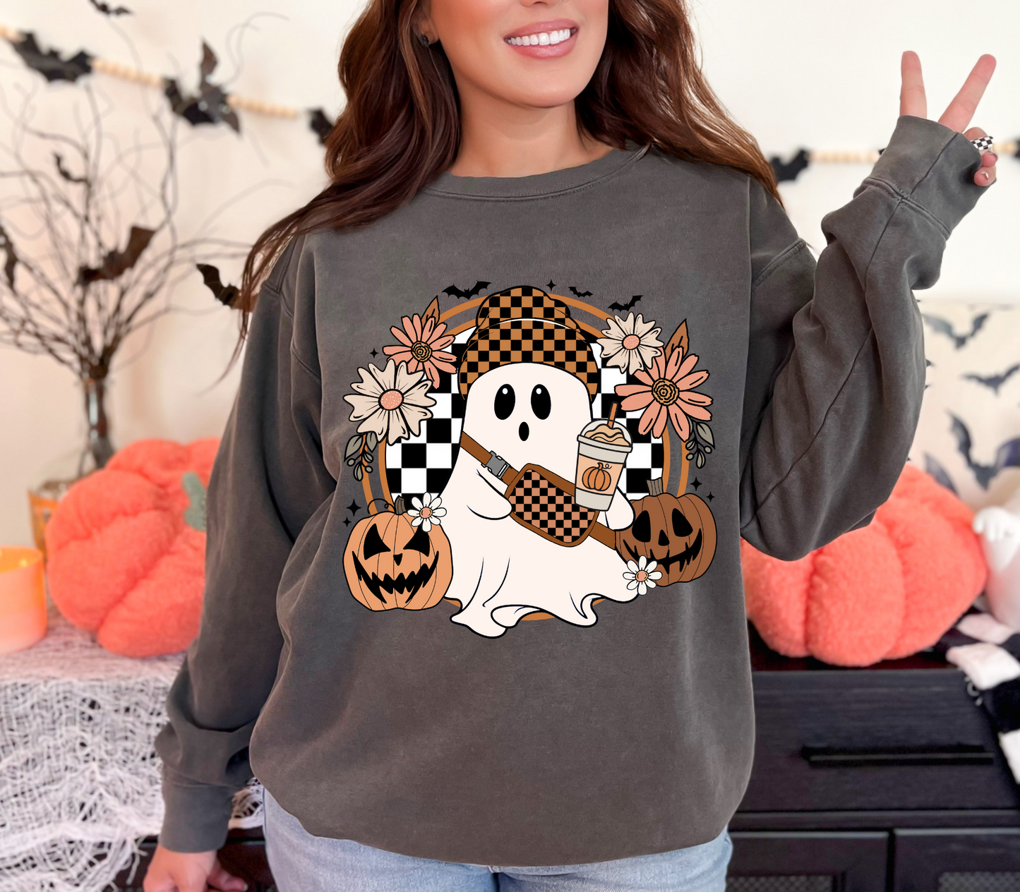 Boo-Jee Halloween Ghost-Crewneck Sweatshirt