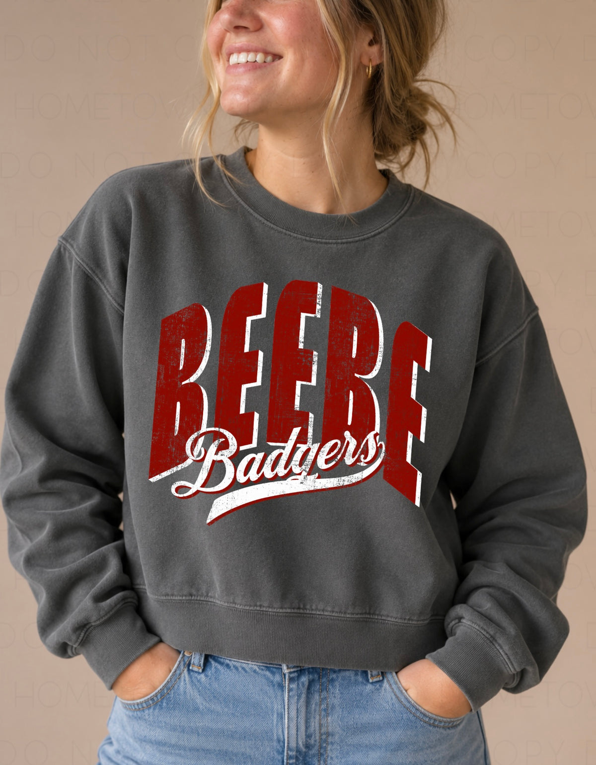 Vintage Beebe Badgers Cropped Sweatshirt