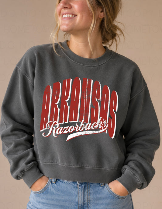 Vintage Arkansas Razorbacks Cropped Sweatshirt