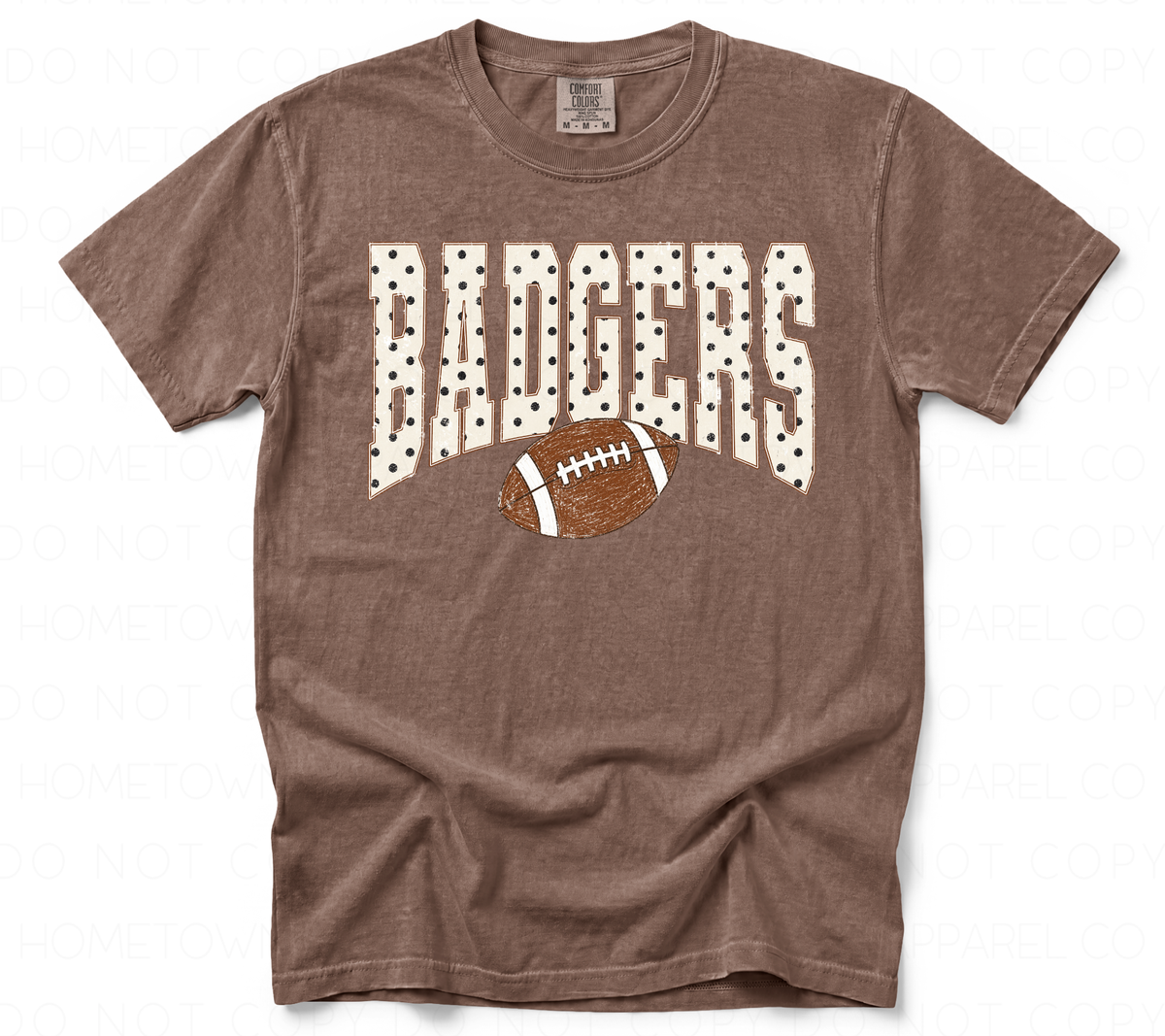 Badgers Polka Dot w/Football-Comfort Colors