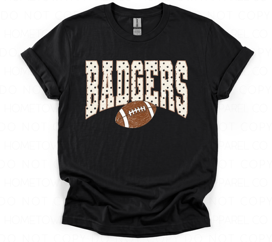Badgers Polka Dot w/Football-Gildan Softstyle