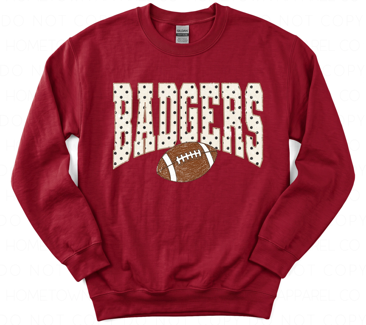 Badgers Polka Dot w/Football-Sweatshirt