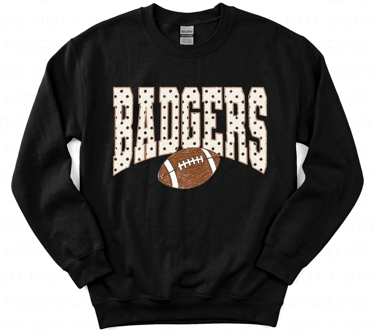 Badgers Polka Dot w/Football-Sweatshirt