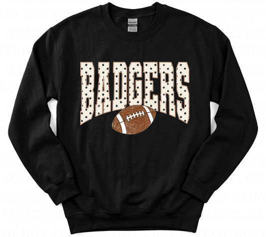 Badgers Polka Dot w/Football-Sweatshirt