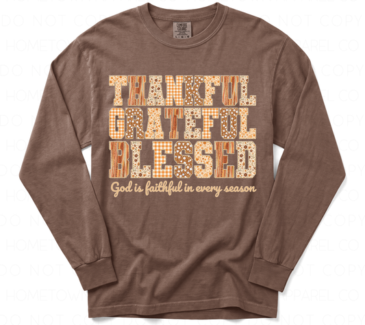 Thankful Grateful Blessed -Comfort Colors