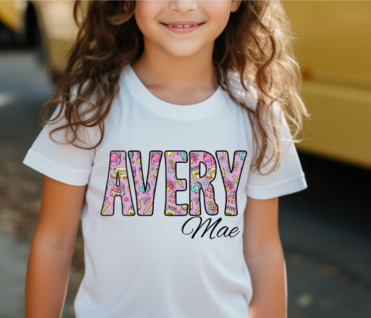 Classroom Cutie Doodle Name Tee