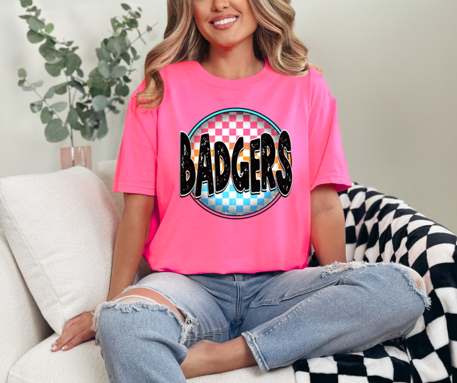 Checkered Badgers Tee