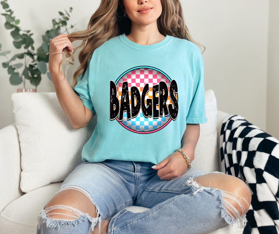 Checkered Badgers Tee