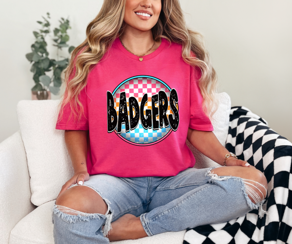 Checkered Badgers Tee