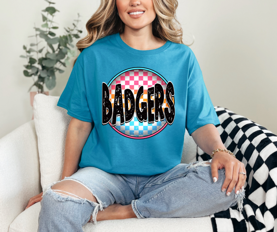 Checkered Badgers Tee