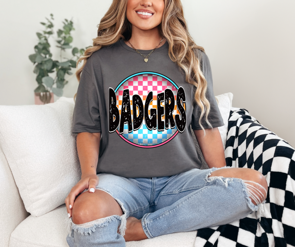 Checkered Badgers Tee