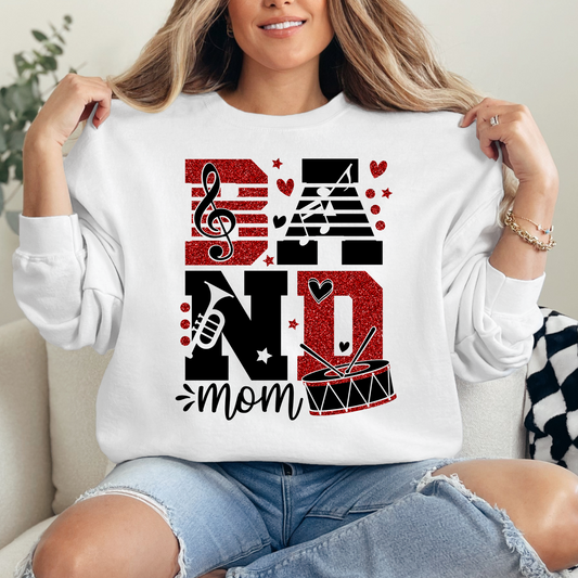 Band Mom Red & Black with glitter